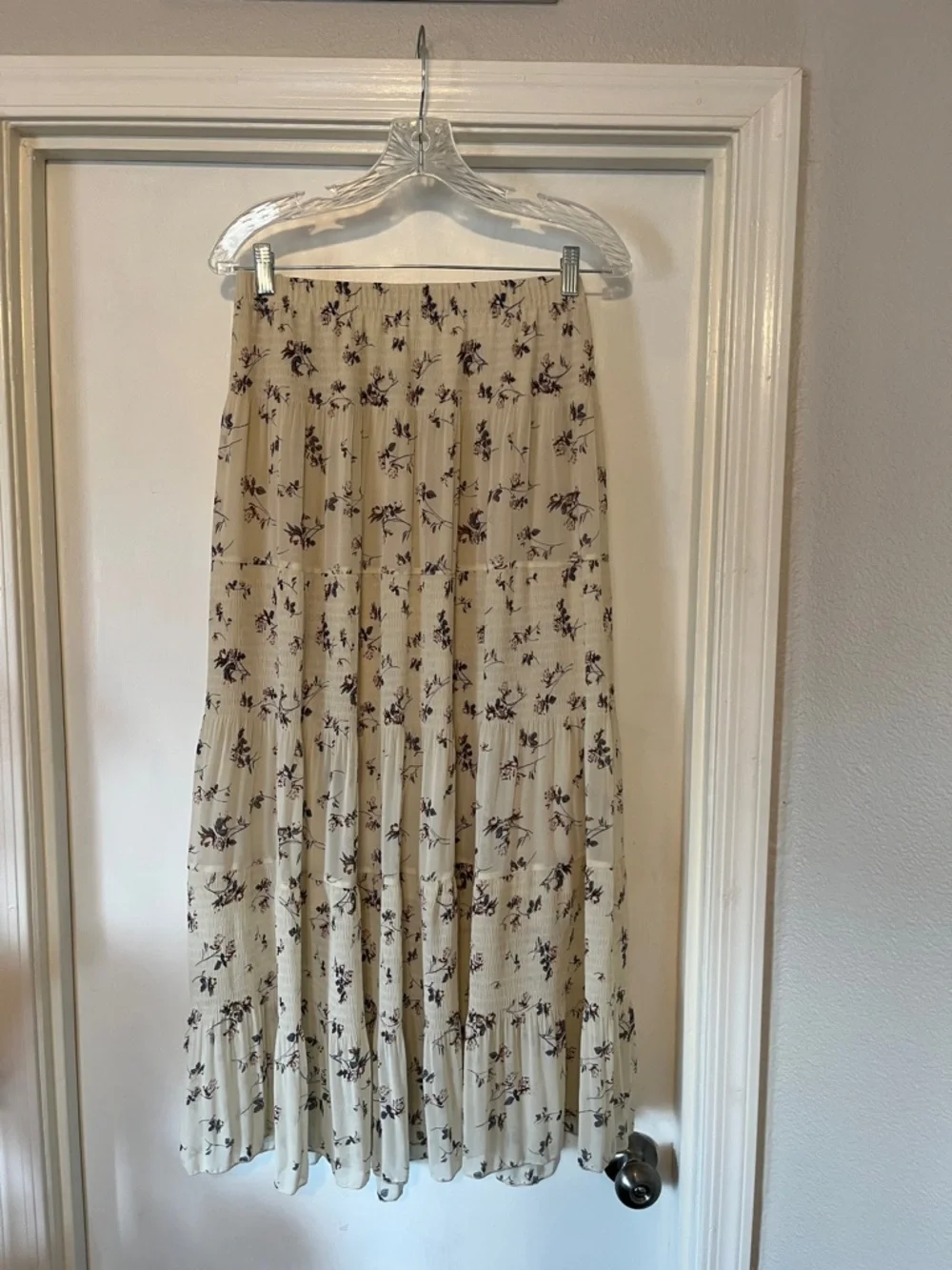 Women’s Floral Cream Maxi Skirt - Picture 1 of 13